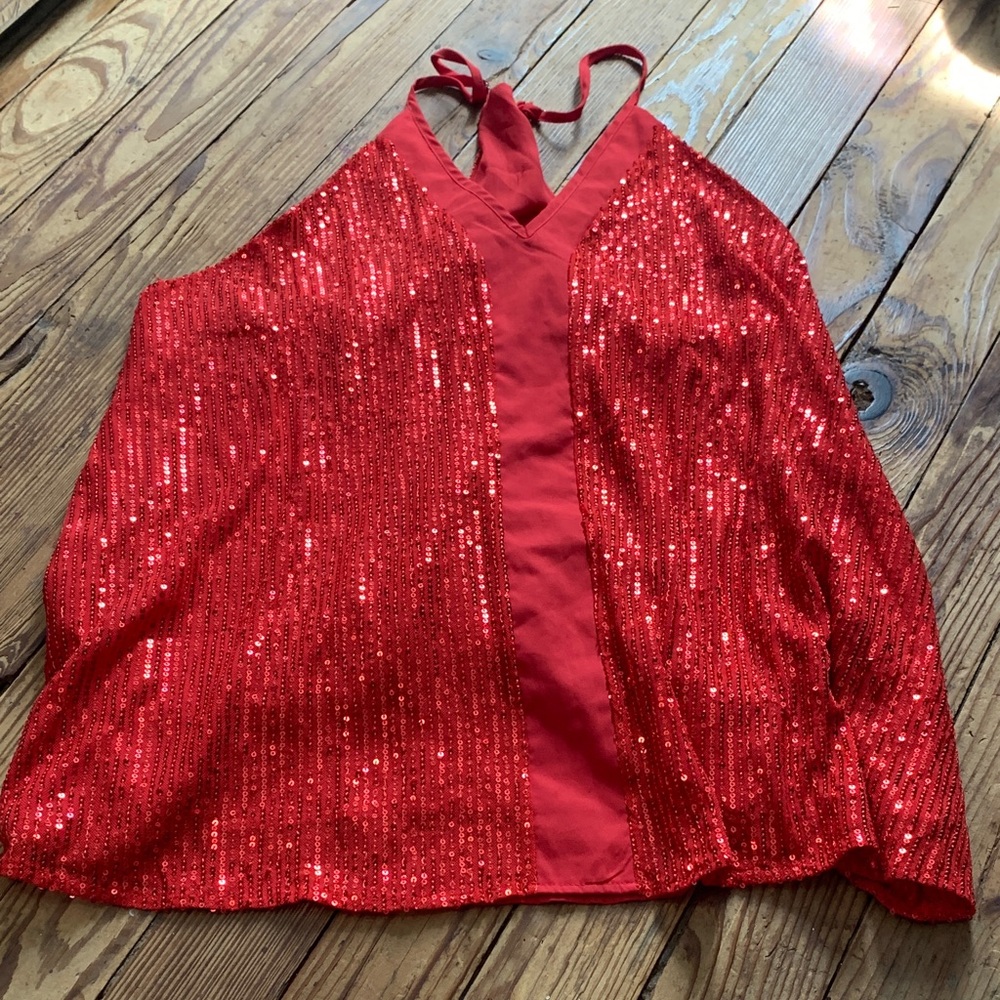 Red Sequin Top